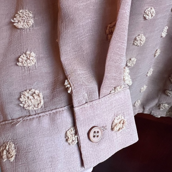 Tan button up blouses size large, never worn. - Picture 7 of 9